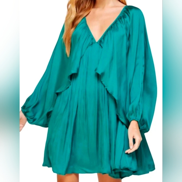 Strut & Bolt Green Flowy Dress Small - Picture 2 of 4
